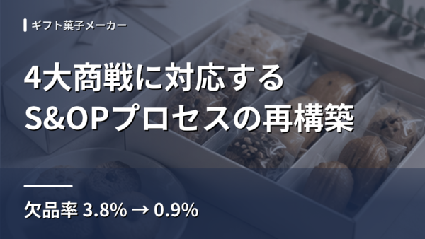 ギフト菓子メーカー｜S&OP導入で欠品率3.8%→0.9%